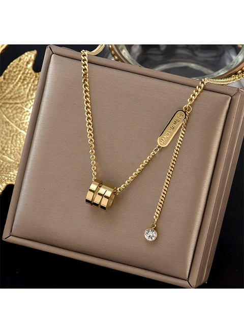 قلادة قلادة عصرية من الفولاذ المقاوم للصدأ على الطراز الأوروبي والأمريكي جديد للنساء سلسلة غابة برية كورية بسيطة لتزيين القابض