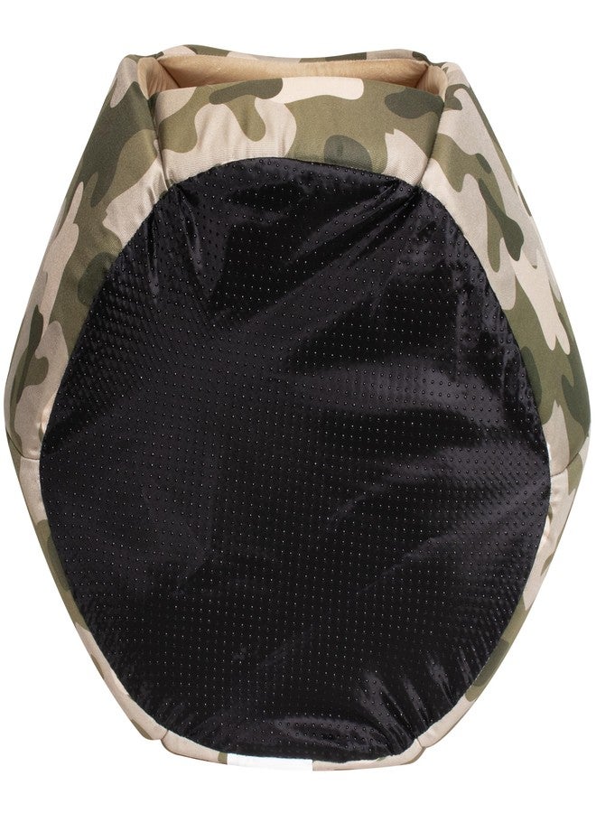 Maccabi Art Light Green Camouflage Animal House - Camoflage Themed Pet Bed - Fits Small Dogs, Puppies, Cats - Pillow Insert with Plush Lined Interrior, Non-Slip Igloo Design - 16 x 18 x 16 - Image 3