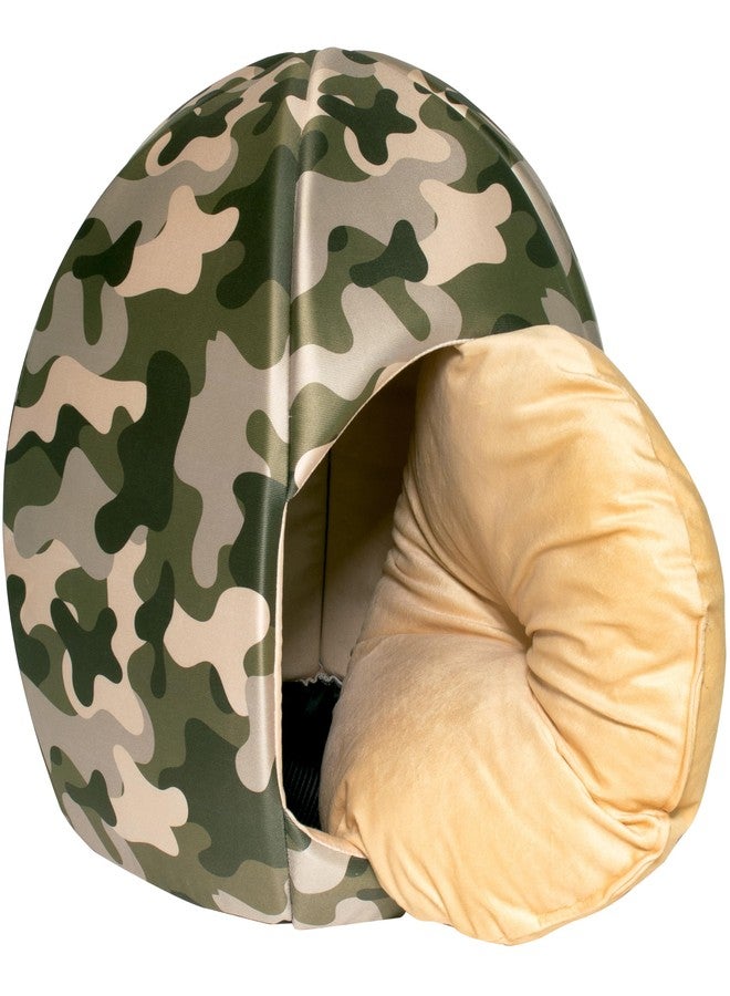 Maccabi Art Light Green Camouflage Animal House - Camoflage Themed Pet Bed - Fits Small Dogs, Puppies, Cats - Pillow Insert with Plush Lined Interrior, Non-Slip Igloo Design - 16 x 18 x 16 - Image 5