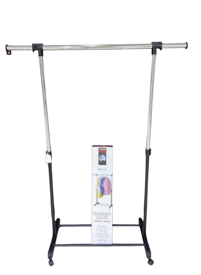 AL KHALDIYA Black/Silver Single Hanging Pole Clothes Organizer