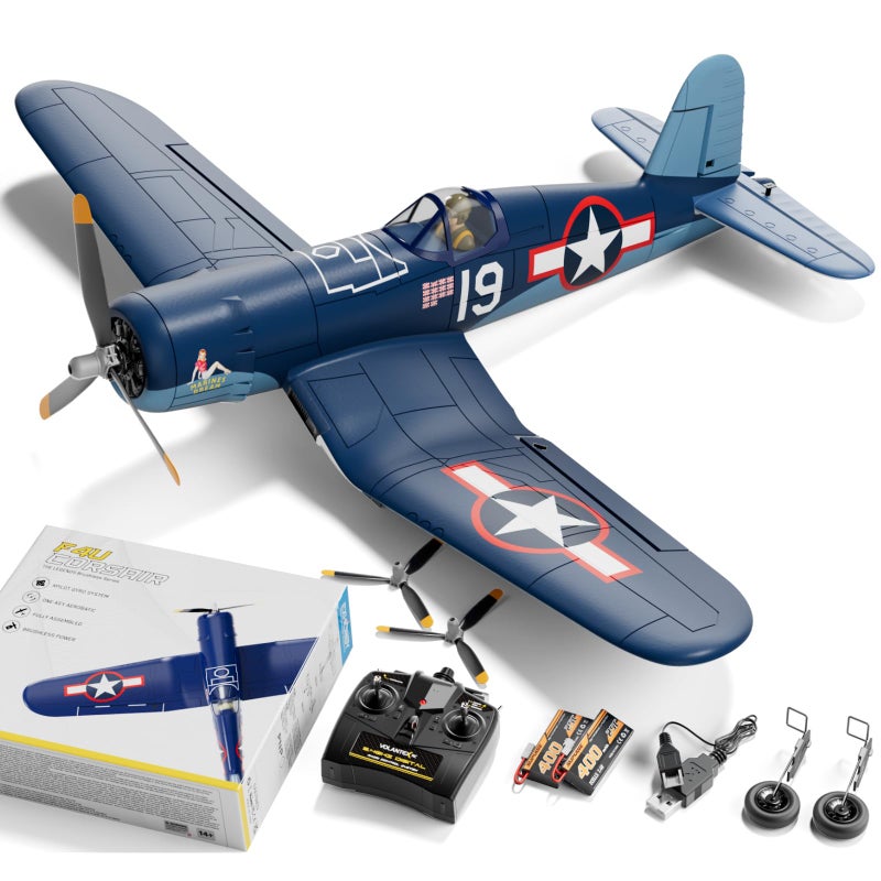LEAMBE طائرة LEAMBE بدون فرش 4 قنوات F4U Corsair 500 مم طائرة تحكم عن بعد مقاتلة RTF مع جيروسكوب 6 محاور 3 أوضاع للألعاب البهلوانية للمبتدئين والبالغين - Image 2