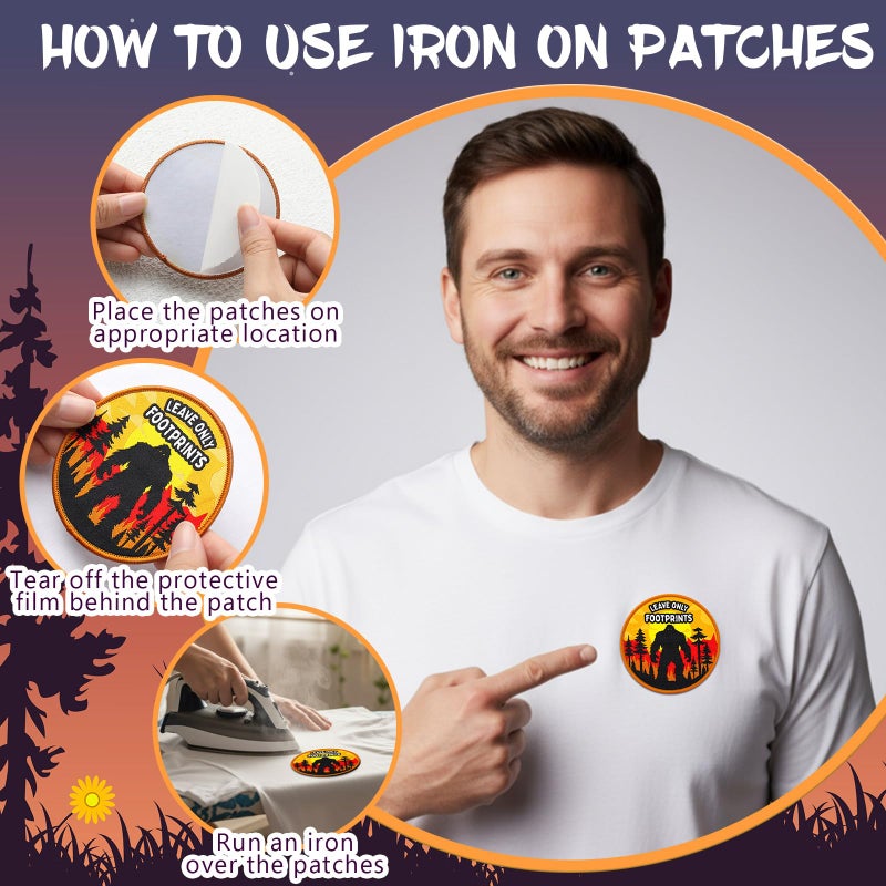 Tegeme 12 Pcs Cryptid Patches Gift Funny Cryptid Bigfoot Iron on Patch Mothman Loch Ness Monster Jersey Devil Flatwoods Monster Decor for Xmas Creatures Lovers Party Favors - Image 4