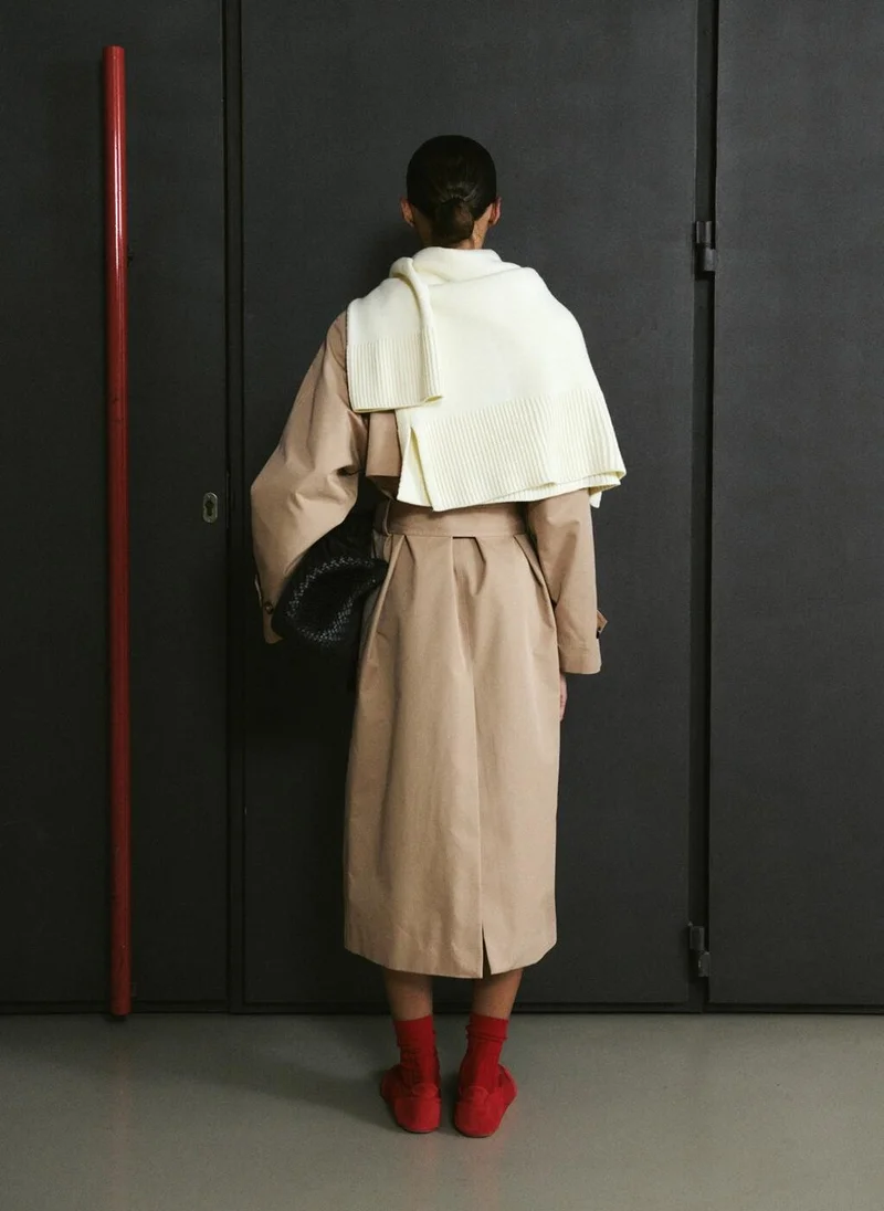 MANGO Long double-breasted trench coat