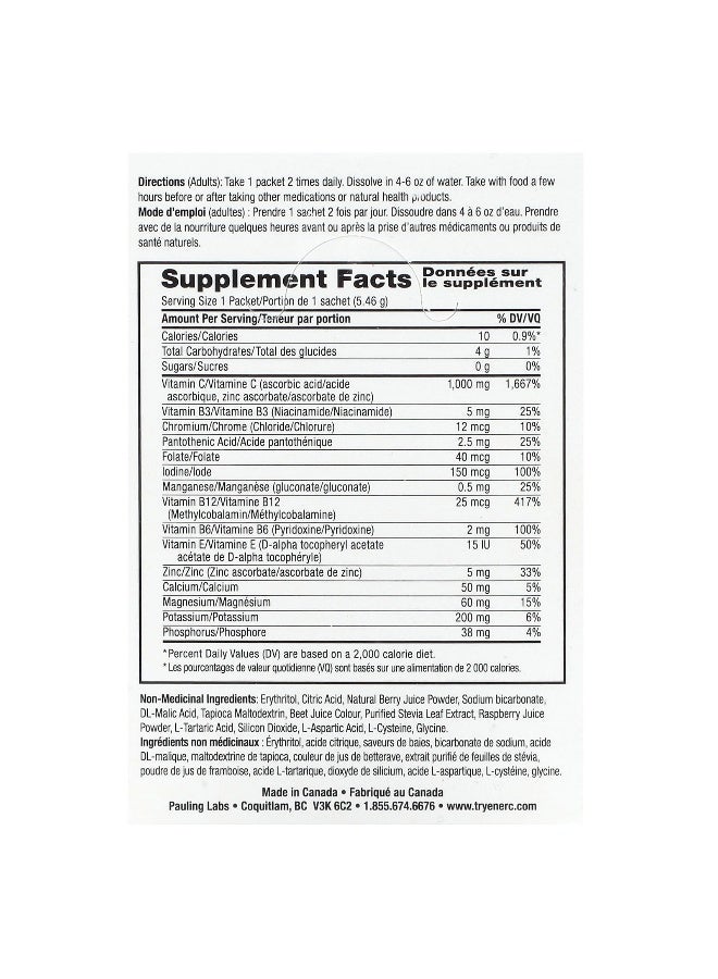 Ener-C, Vitamin C, Multivitamin Drink Mix, Sugar Free, Mixed Berry, 1,000 mg, 30 Packets, 0.2 oz (5.46 g) Each (Packaging may vary) - Image 2