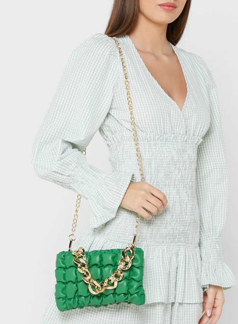 ELLA Soft Quilted Chain Detail Shoulder Bag