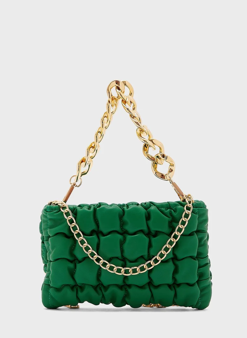 ELLA Soft Quilted Chain Detail Shoulder Bag