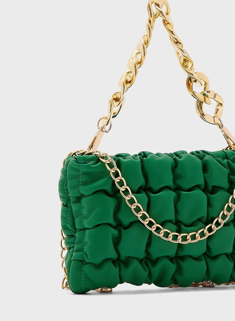 ELLA Soft Quilted Chain Detail Shoulder Bag