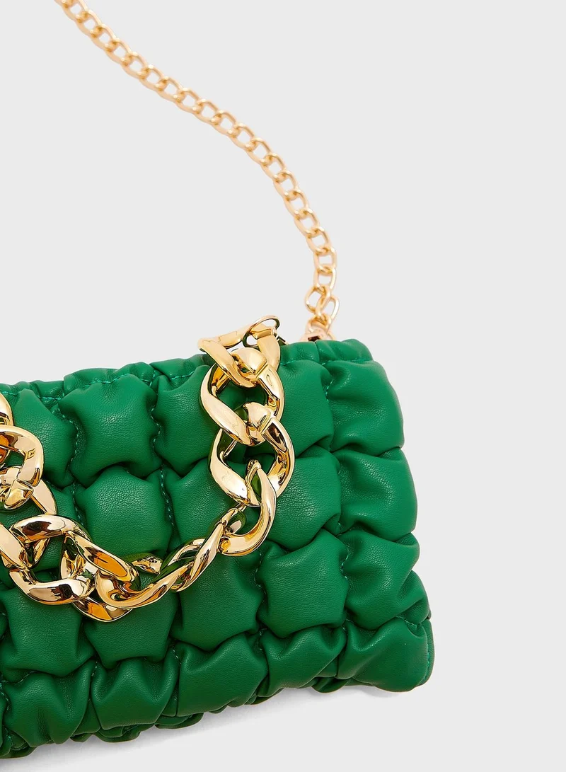 ELLA Soft Quilted Chain Detail Shoulder Bag