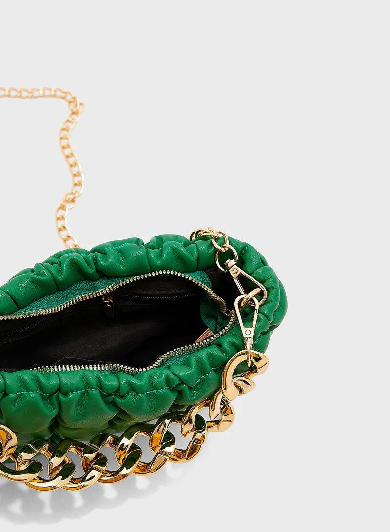 ELLA Soft Quilted Chain Detail Shoulder Bag