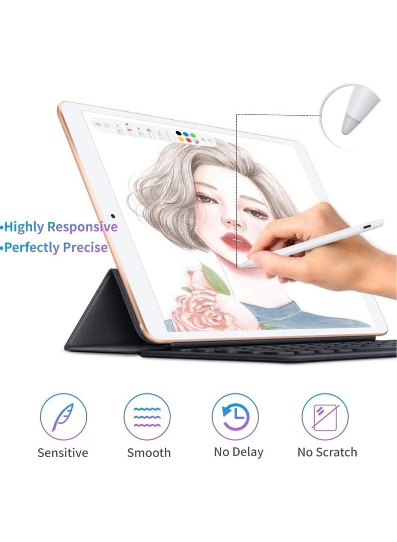 ELTRAZONE Stylus Pen for iPad 2018-2021 with Palm Rejection and 2 Nibs Active Pencil Compatible iPad Pro 11/12.9 Inch,iPad 6th/7th/8th Gen,iPad Mini 5th Gen,iPad Air 3rd Gen for Precise Writing/Drawing - Image 4