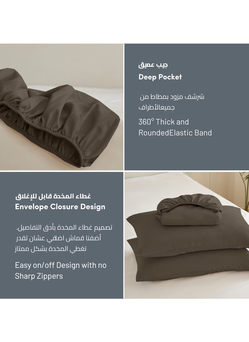 Donetella - Bedding Fitted Sheet - Fits 90x190 Cm Bed For Single Bed 2 Pcs (1 Fitted Sheet and 1 Pillowcase) - 30 Cm Deep Pocket - Solid Bed Sheet - Image 1