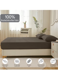 Donetella Bedding Fitted Sheet - Fits 90x190 Cm Bed For Single Bed 2 Pcs (1 Fitted Sheet and 1 Pillowcase) - 30 Cm Deep Pocket - Solid Bed Sheet  - Image 5