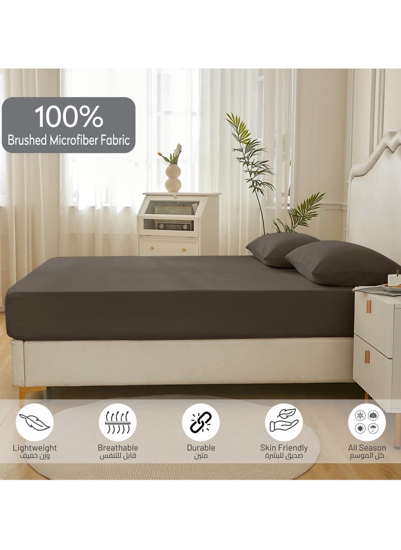 Donetella - Bedding Fitted Sheet - Fits 90x190 Cm Bed For Single Bed 2 Pcs (1 Fitted Sheet and 1 Pillowcase) - 30 Cm Deep Pocket - Solid Bed Sheet - Image 1