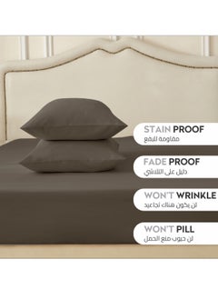 Donetella Bedding Fitted Sheet - Fits 90x190 Cm Bed For Single Bed 2 Pcs (1 Fitted Sheet and 1 Pillowcase) - 30 Cm Deep Pocket - Solid Bed Sheet  - Image 4