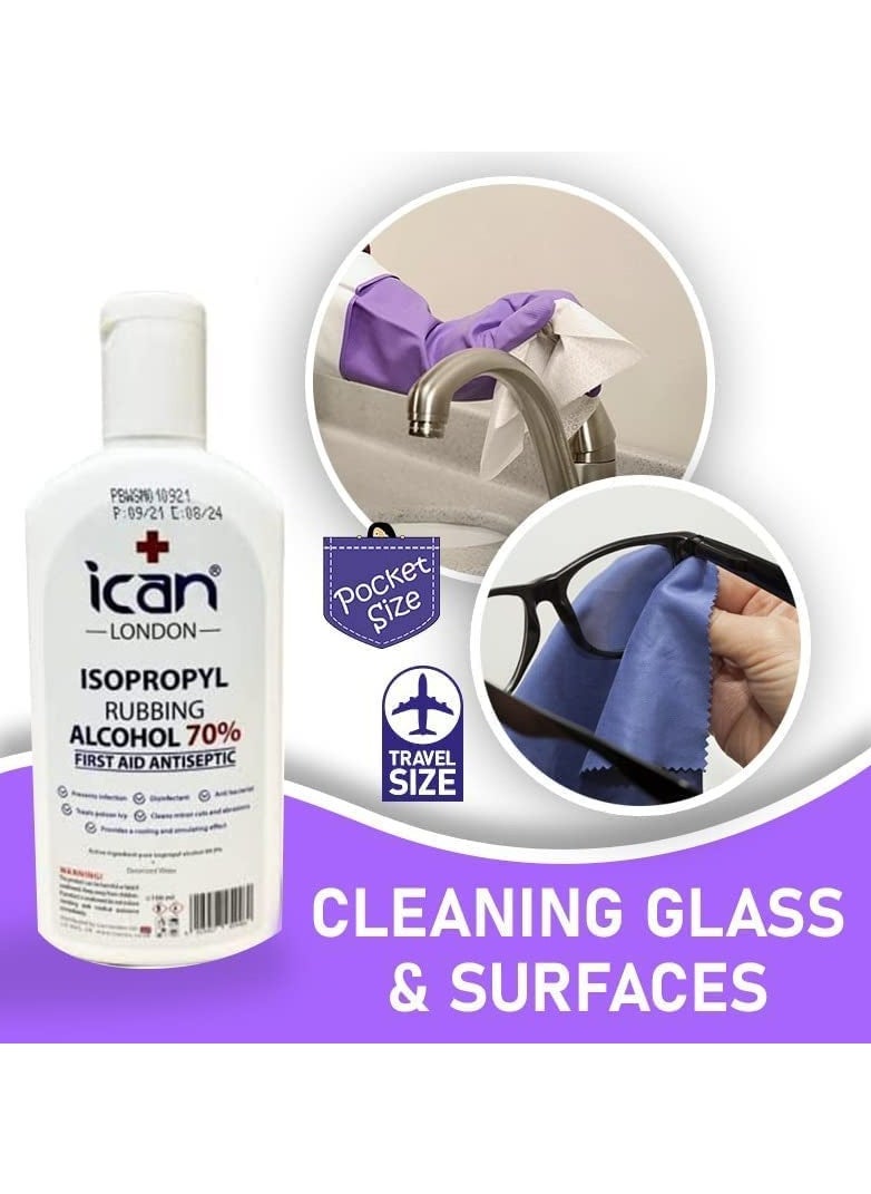 iCan London ican london isopropyl rubbing alcohol 70% first aid antiseptic Disinfectant 100ML  - Image 2