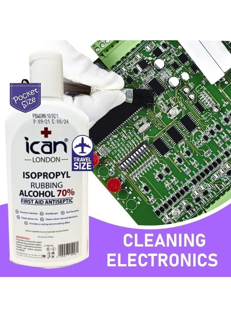 iCan London ican london isopropyl rubbing alcohol 70% first aid antiseptic Disinfectant 100ML  - Image 5