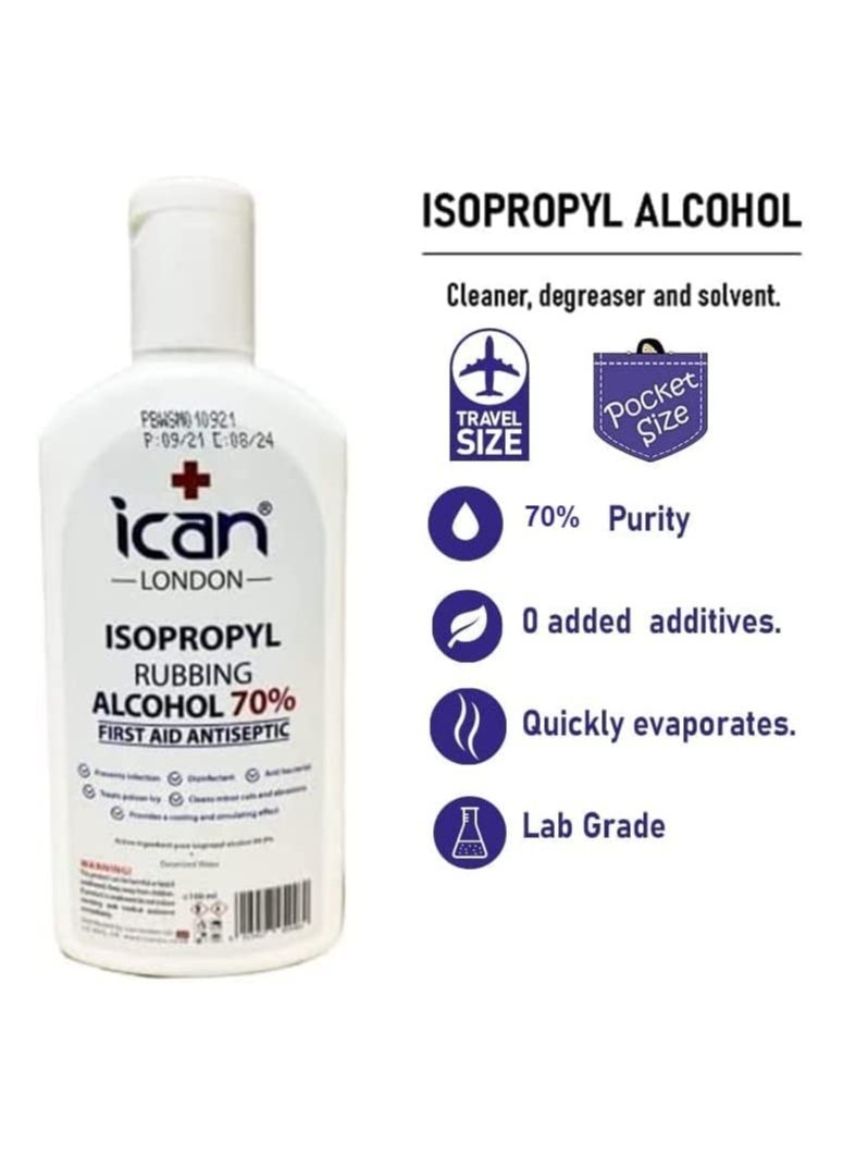 iCan London ican london isopropyl rubbing alcohol 70% first aid antiseptic Disinfectant 100ML  - Image 3
