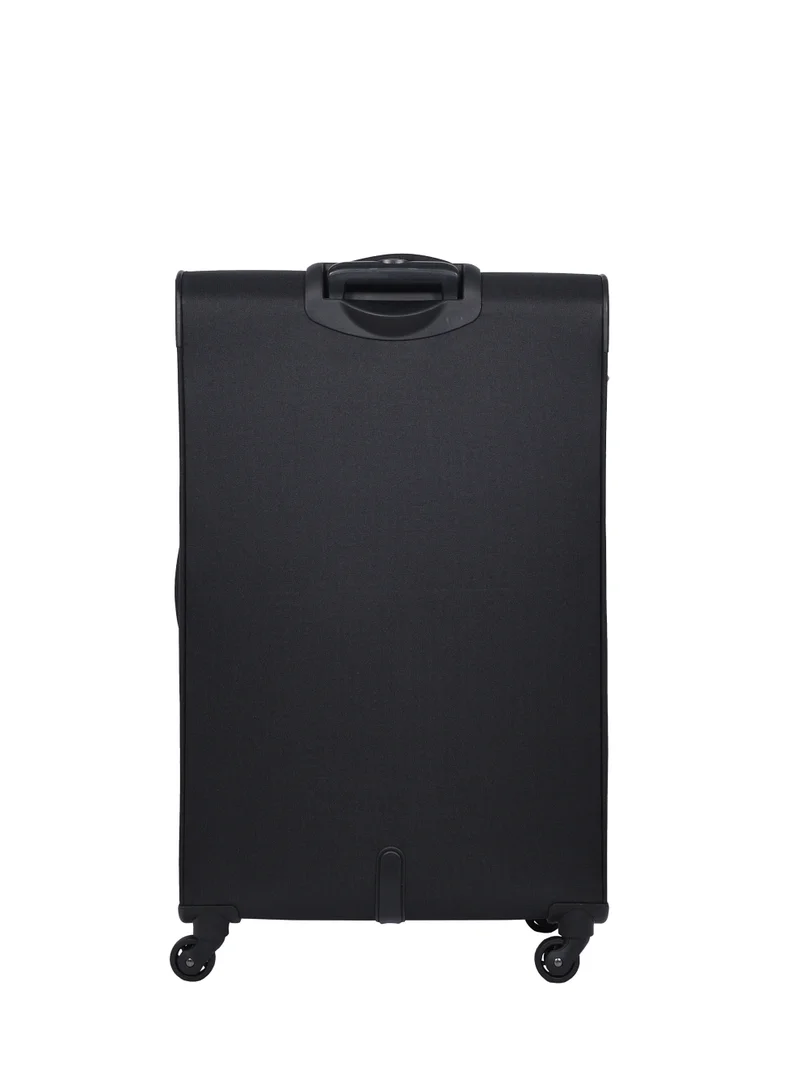 امريكان توريستر Jamaica Suitcase, Check-In Size 80 cm / 30 inch, 4 Spinner Wheels, Soft Top, 100% Polyester, Black|TSA Combination Lock|Expandable|Front Pocket Storage Compartment|Corner Guard|Retractable Aluminum Handle - 3 Years International Warranty