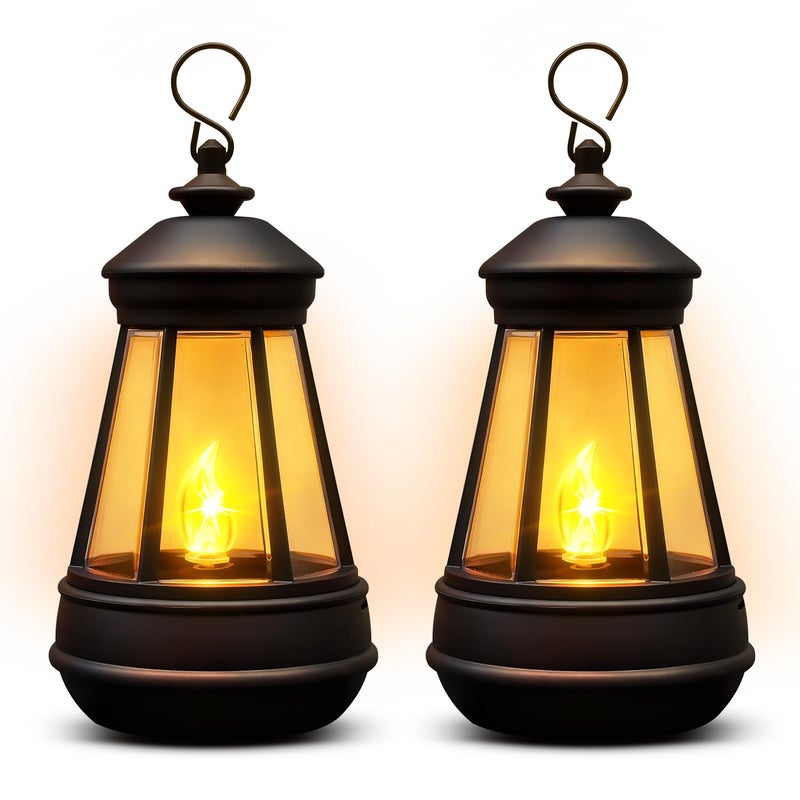 Babineto 2 Pack Mini Solar Lantern Lights Replacement Parts for Outdoor Statue,Waterproof Solar Hanging Lights Decorative Garden Decor, Warm White - Image 1
