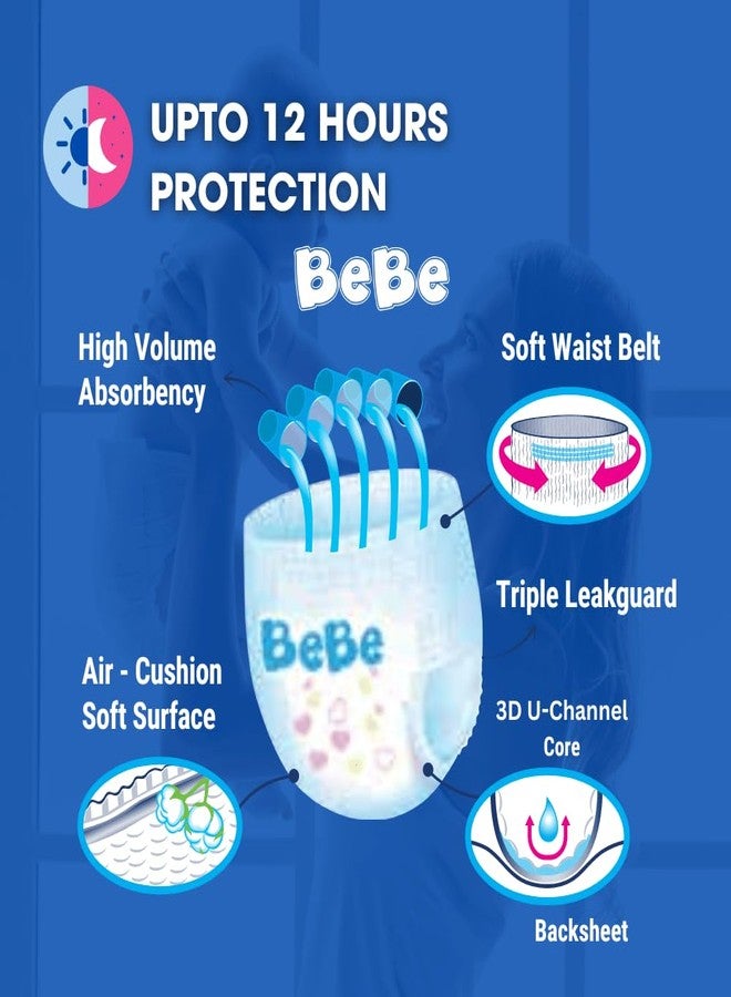 بي بي حفاضات بيبي للأطفال - عبوة متوسطة من قطعتين، 5-11 كجم، حماية ثلاثية من التسرب وراحة إضافية (60 قطعة، متوسط) - Image 4