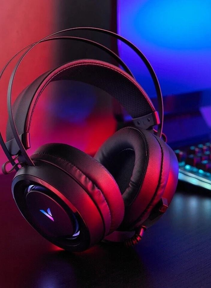 VH500C Gaming Headset Computer Headphone Virtual 7.1 Channel RGB Gaming with Mic for PS4 Computer Gamer FPS Xbox Black - Image 3