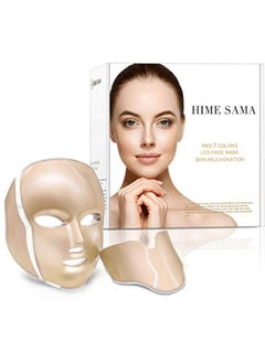 HIME SAMA Led Skin Mask, Pro 7 Color Led Face Mask Skincare for Face and Neck, Facial Care Mask & Optical Cosmetic Mask Portable for Home and Travel Use