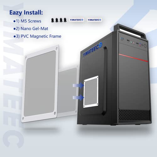 YIMATEECO فلتر غبار PC 120 مم لمبرد الكمبيوتر/مزود الطاقة/الموجهات شبكة نايلون 80، إطار مغناطيسي لمروحة الكمبيوتر فلتر غبار مبرد الكمبيوتر شبك غبار مروحة الكمبيوتر (نايلون، 120 * 120 مم، 5 قطع، أسود) - Image 5