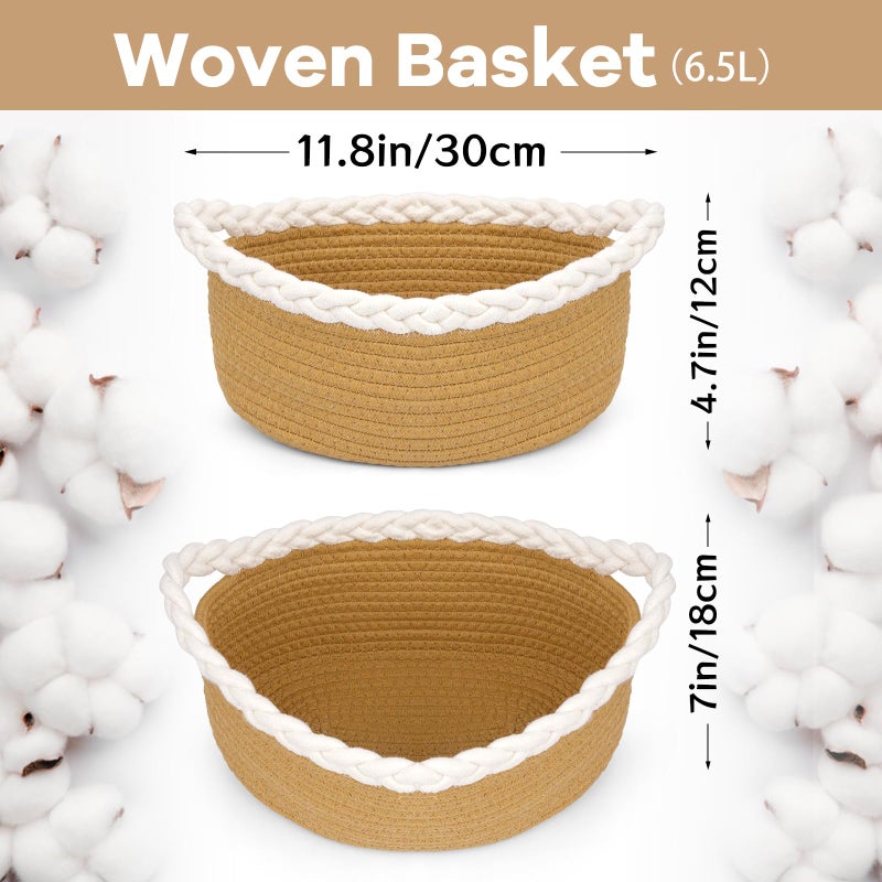 JEROKUMI Woven Valentines Baskets for Gifts Empty with Ribbons Bow Tie and Bag, Gift Empty Decorative Box, Woven Rope Basket Storage for Gifts with Handles Home Decor (XOXO) 11" x7"x4.7" - Image 2