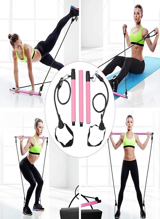 PIHARVA Pilates Bar Kit with Resistance Bands | Portable Exercise Stick with Foot Loops | Full Body Home Workout Equipment for Yoga, Stretching, Sculpting, Toning | for Women & Men (Purple) - Image 4