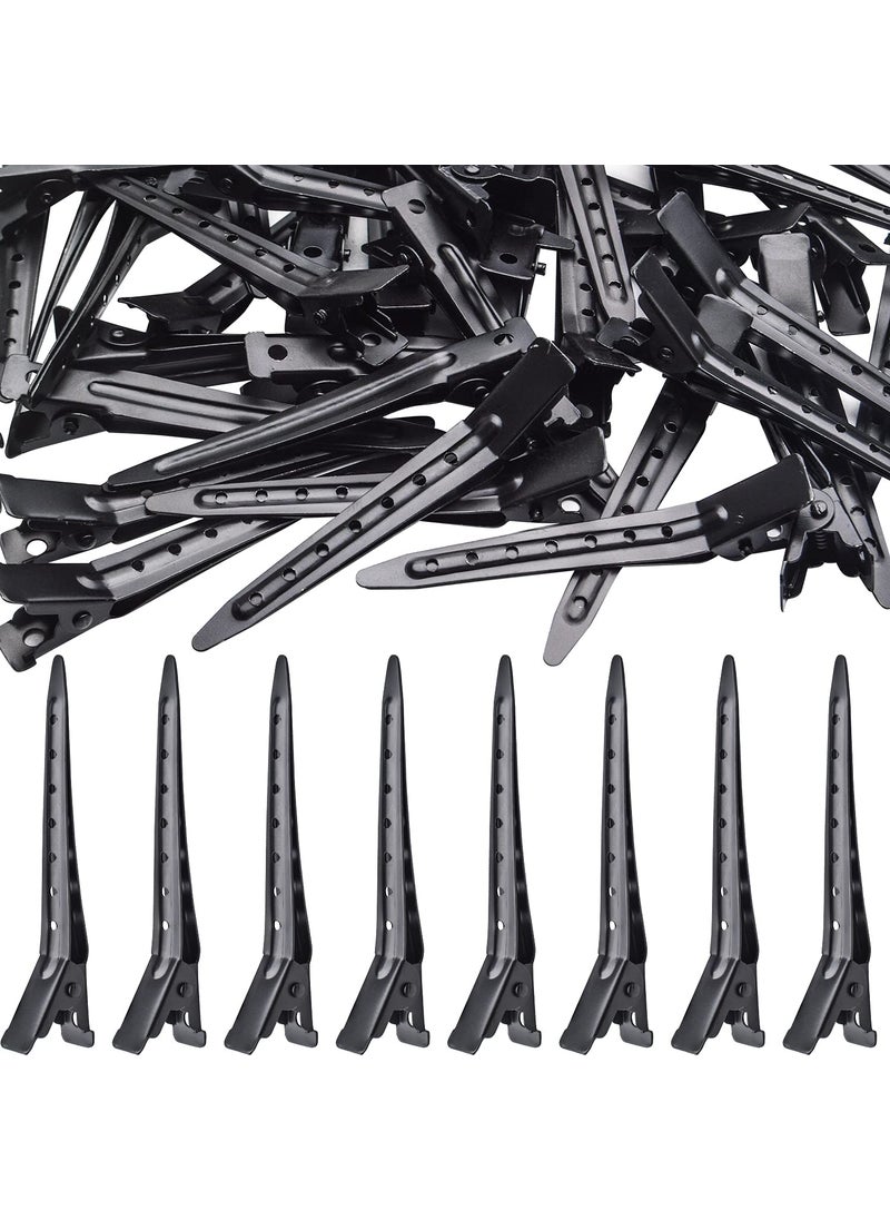 BronaGrand Hair Clips 50pcs Stainless Steel Hair Clips Non Slip Hair Clips NoTrace Professional Sectioning Hair Clips DIY Accessories for Women Girls Hairdressing Styling Salon 7cm Black 