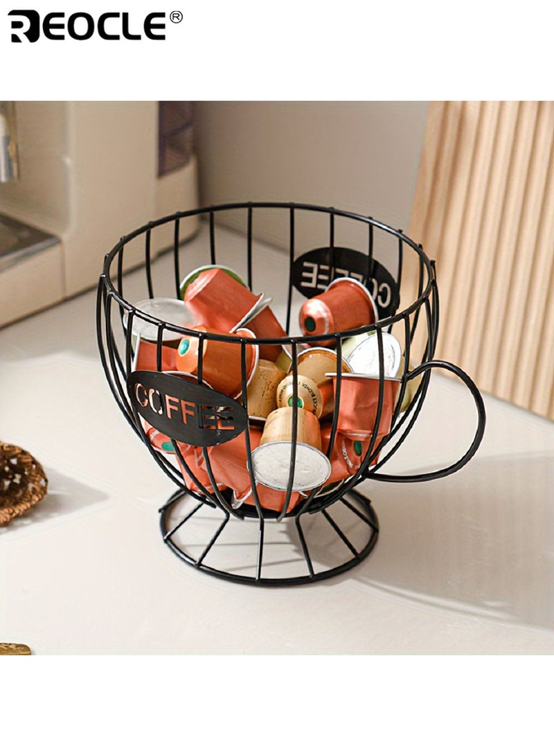 ريوكل رف كبسولات قهوة بأسلوب نوردي منظم عرض فاخر للتخزين المنزلي مناسب لمقهى القهوة والبار والوجبات الخفيفة والحلوى - Image 2