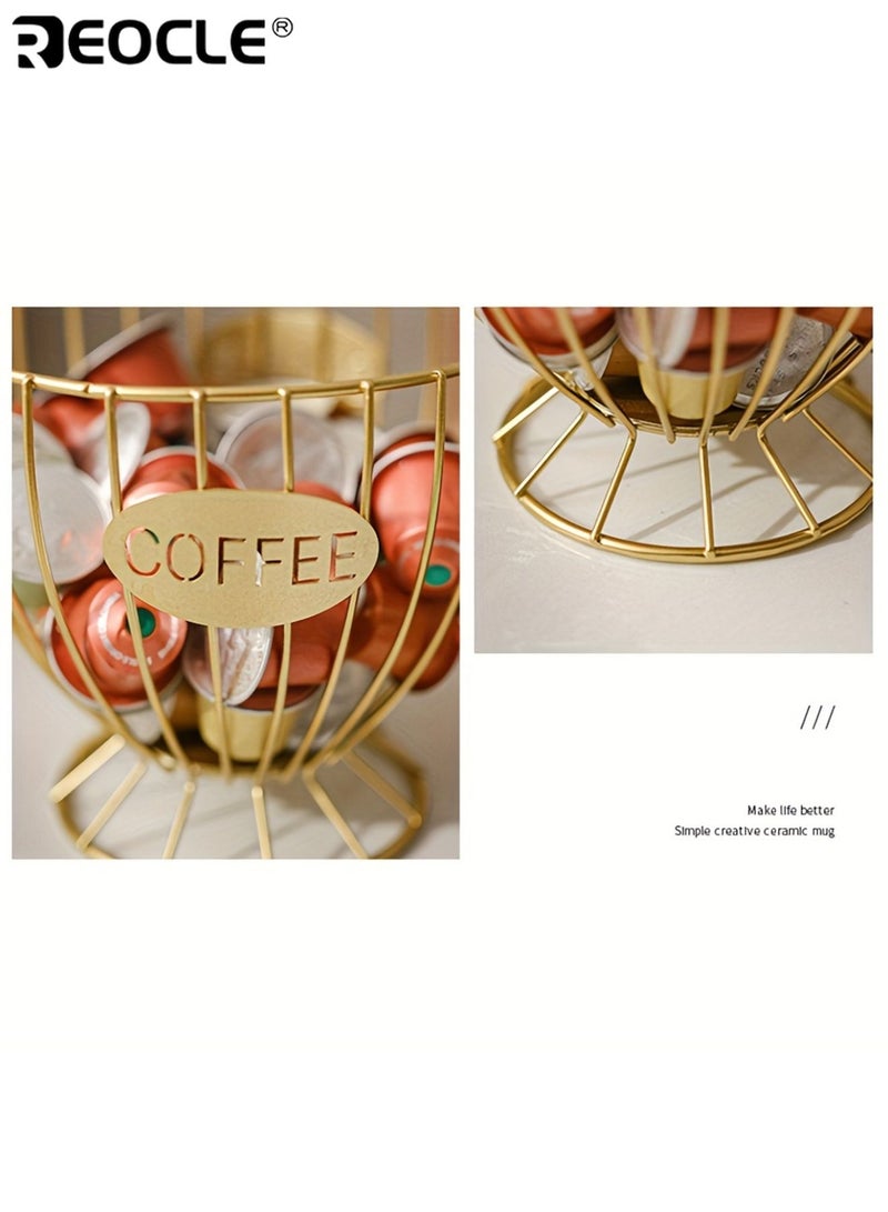 ريوكل رف كبسولات قهوة بأسلوب نوردي منظم عرض فاخر للتخزين المنزلي مناسب لمقهى القهوة والبار والوجبات الخفيفة والحلوى - Image 4