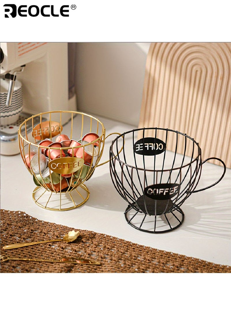 ريوكل رف كبسولات قهوة بأسلوب نوردي منظم عرض فاخر للتخزين المنزلي مناسب لمقهى القهوة والبار والوجبات الخفيفة والحلوى - Image 3