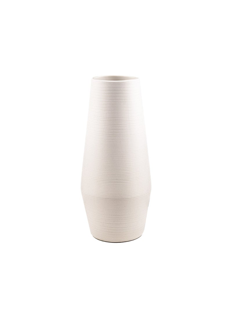 Gulf Flowers Gulf Flowers White Ceramic Base Vase - 12.5cm Diameter x 28.5cm Height, Elegant Home Decor Vase for Table Centerpiece, Living Room, Office, or Bedroom Decoration - Stylish, Durable Ceramic Pot 