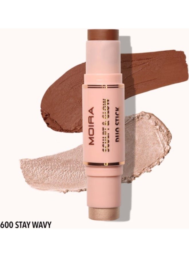 Moira Sculpt & Glow Duo Stick 600 Stay Wavy 11.2g - Image 2