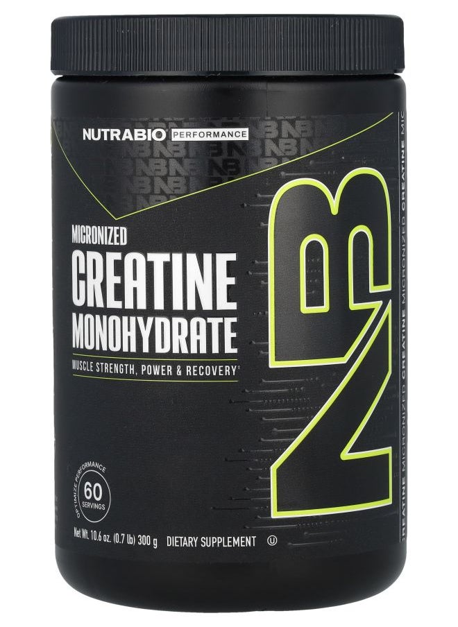 NutraBio Micronized Creatine Monohydrate 10.6 oz (300 g) 