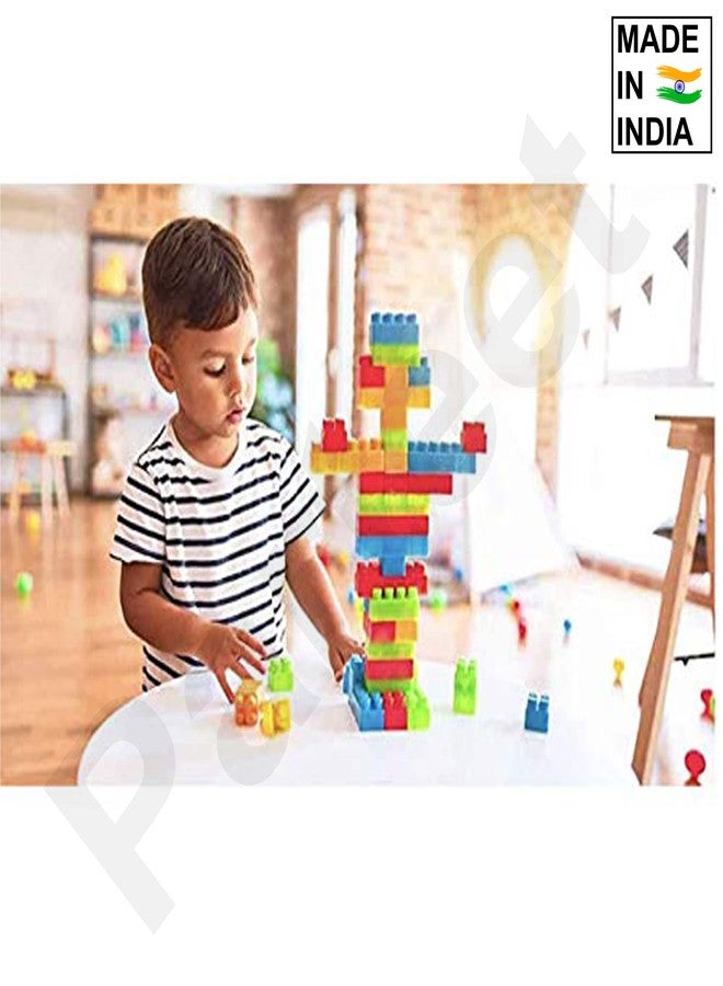 PARTEET Multi Coloured Educational Learn and Play Building Blocks for Kids | 56 Pieces | - Blocks Toys and Games for Children with Smart Carry Bagpack - Image 5