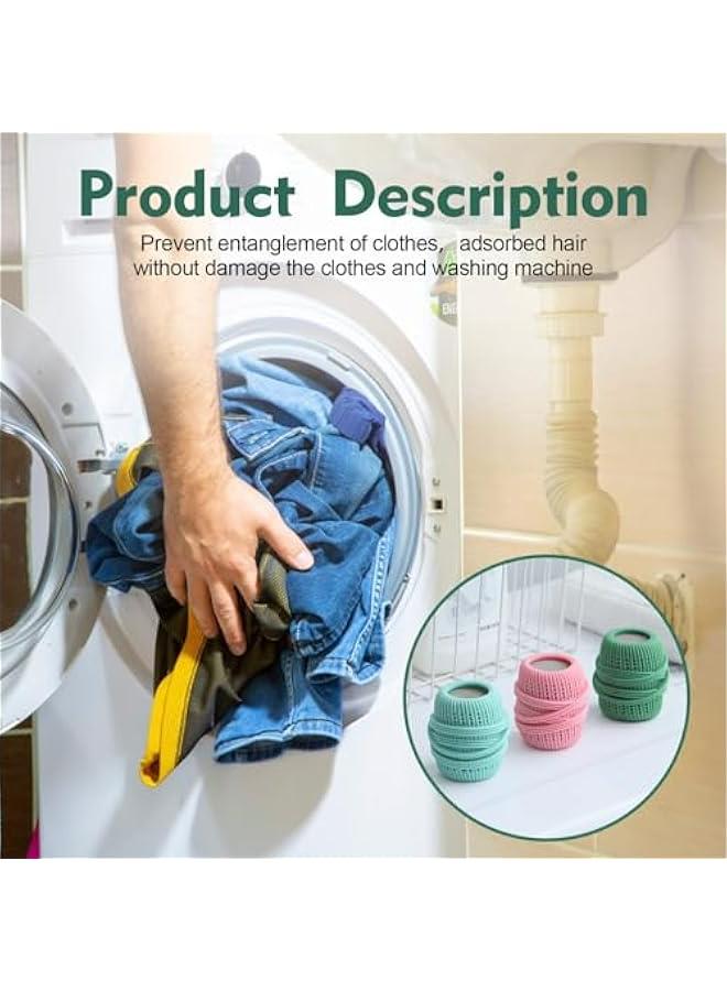 ثلاث كرات غسيل للغسالة، كرات فوط قماشية قابلة للإعادة، كرات تجفيف سيليكون للغسالة - Image 2