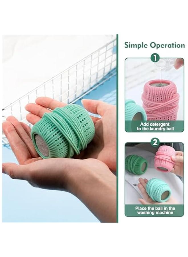 ثلاث كرات غسيل للغسالة، كرات فوط قماشية قابلة للإعادة، كرات تجفيف سيليكون للغسالة - Image 5