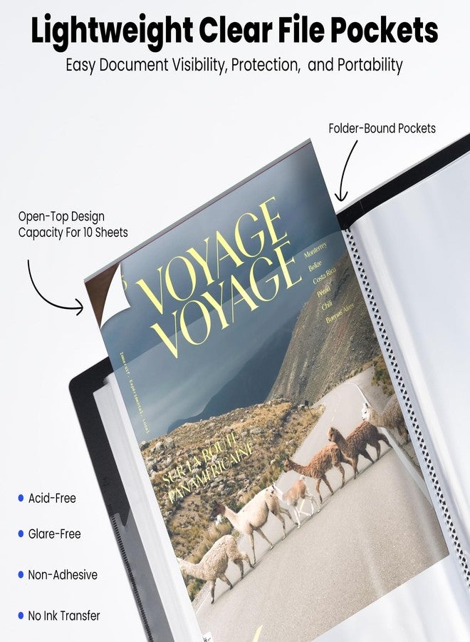 STAGEEK 30-Pocket portfolio binder display 60 pages, 8.5x11 Portfolio Binder with Plastic Sleeves, Art Portfolio Folder with Clear Sheet Protectors, Presentation Book for Artwork, Document Organizer - Image 4