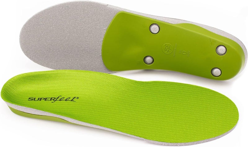Superfeet All-Purpose Support High Arch Insoles (Green) - Trim-To-Fit Orthotic Shoe Inserts - Professional Grade - Men 7.5-9 / Women 8.5-10