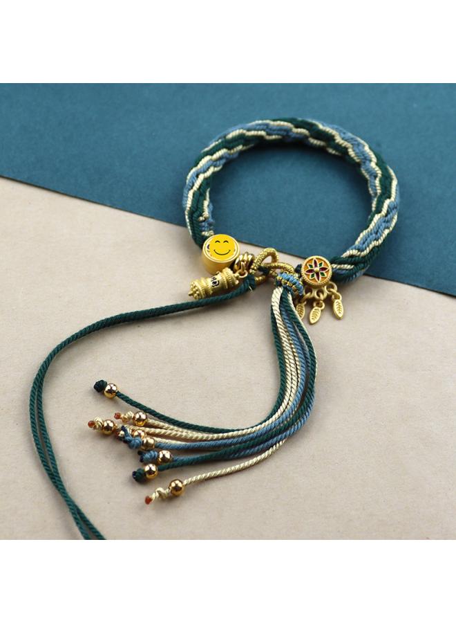Generic Thangka Tibetan Hand Rope Hand-rubbed Cotton Rope Hand-woven Bracelet Wuye Manjusri Thangka National Style Colorful Hand Rope