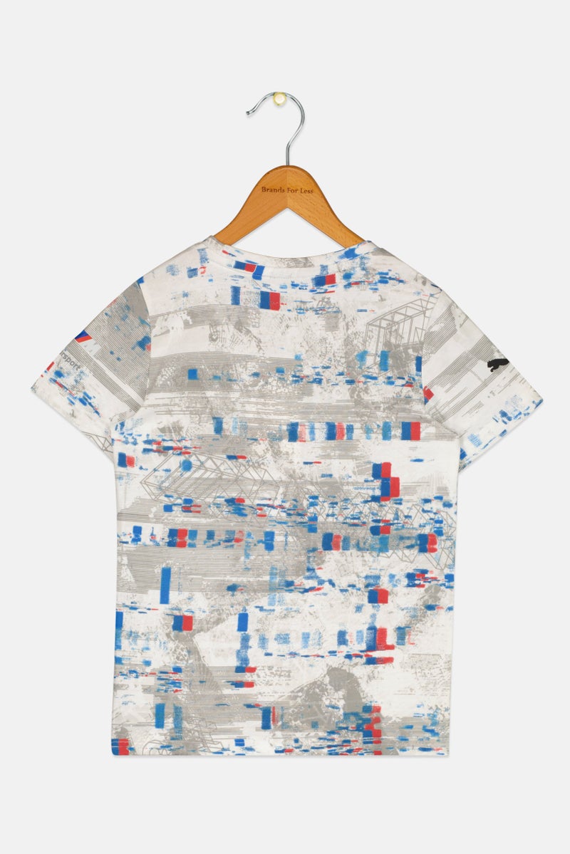 PUMA BMW Motorsports Kids Boy Allover Print Short Sleeve Outdoor T-Shirt, Multicolor - Image 2