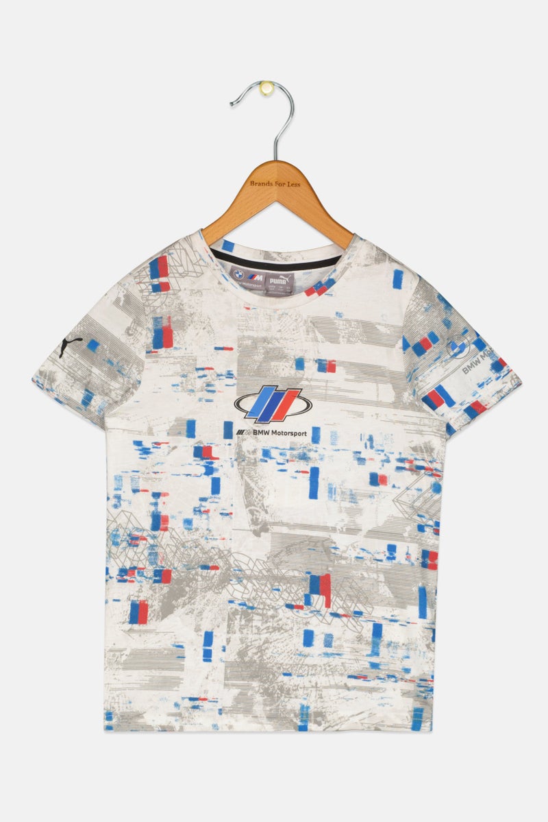 PUMA BMW Motorsports Kids Boy Allover Print Short Sleeve Outdoor T-Shirt, Multicolor - Image 3
