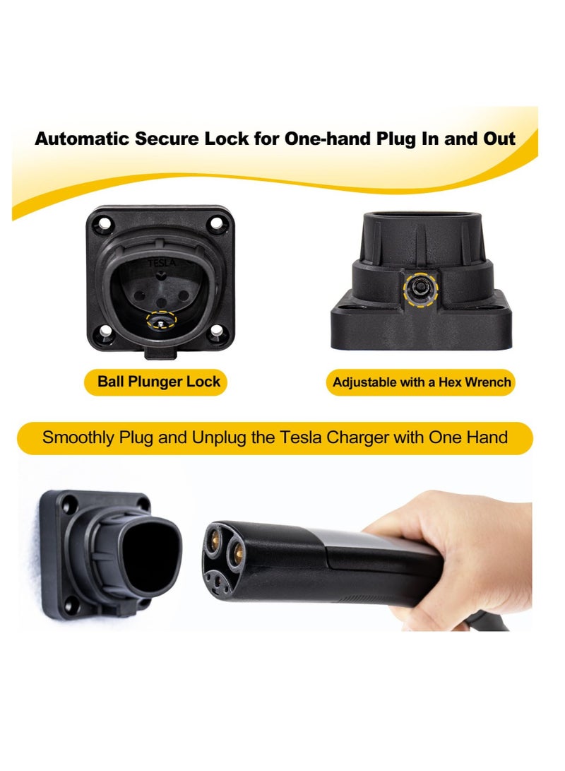 Excefore For Tesla Charger Holder Wall-Mount, w/Non-Cutting Cable Organizer, Outdoor/Indoor, EV Cable Holder and Charger Plug Nozzle Holster, Bracket Adapter Fit Model 3/Y/S/X - Image 3