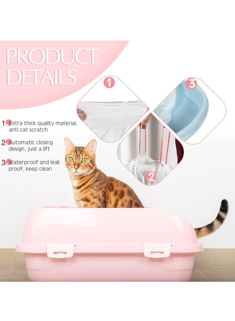 SYOSI 2 Pcs Large Cat Litter Box Liners, Liners Non-Stick Smooth Quick Cleaning Waste Bags With Drawstring Large Durable Bag Litter Box Bags for Cat, Cat Waste Litter Box Tray - Image 3