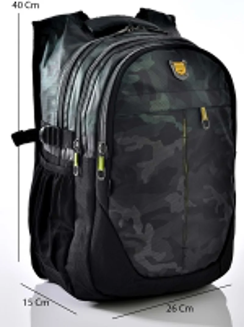 ريلاكسن Camouflage Patterned Water Resistant Padded Back Structured Laptop Compartment Daily School Backpack