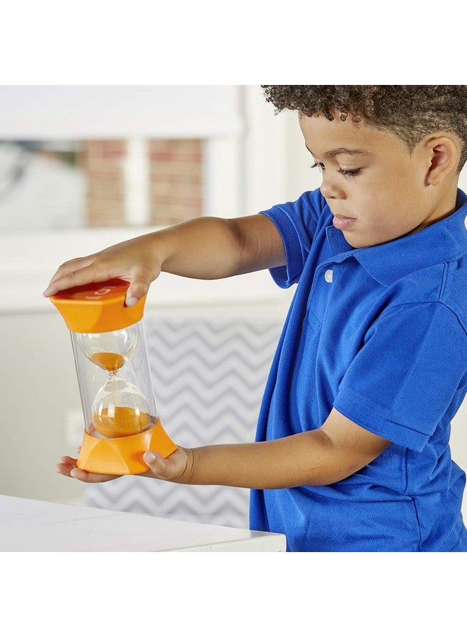hand2mind hand2mind Orange Jumbo Sand Timers, 5 Minute Sand Timer, Hourglass Sand Timer with Soft Rubber End Caps Offers Quiet Pausing, Classroom Sand Timers for Kids, Teeth Brushing and Game Timer (Set of 1) - Image 4