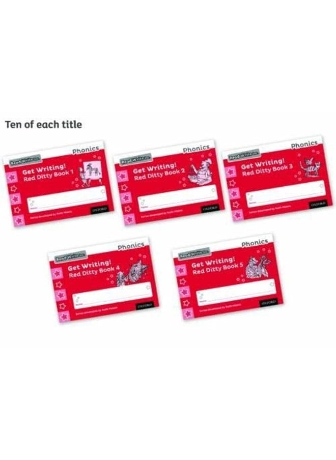 null - Read Write Inc. Phonics: Get Writing!: Red Ditty Books 1-5 Pack of 50 New Edition - Image 1