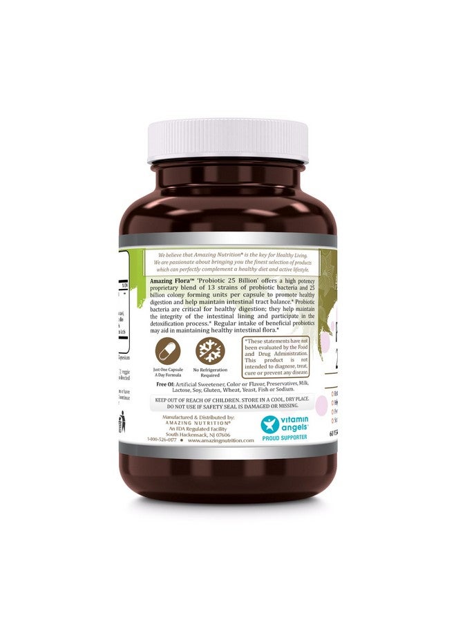 Amazing Nutrition Amazing Flora Probiotic 13 Best Probiotics Strains | 25 Billion | 60 Veggie Capsules Supplement | Non-GMO | Gluten Free | Suitable for Vegetarians | Made in USA - Image 3